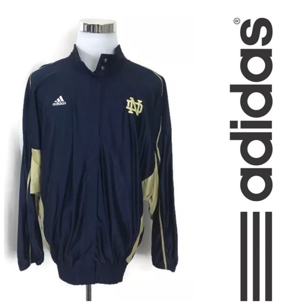 Vintage Adidas Notre Dame Snap Jacket Large